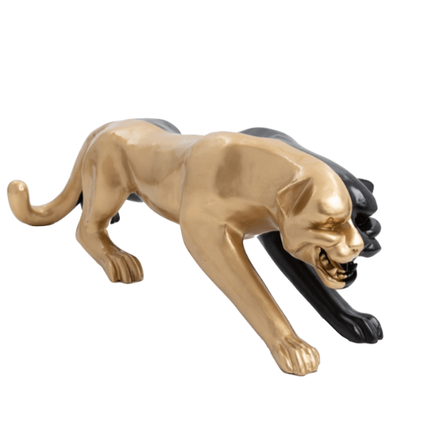 Resine Sculpture Panthere 110CM Mix Noir Dore ELDOR - S&C