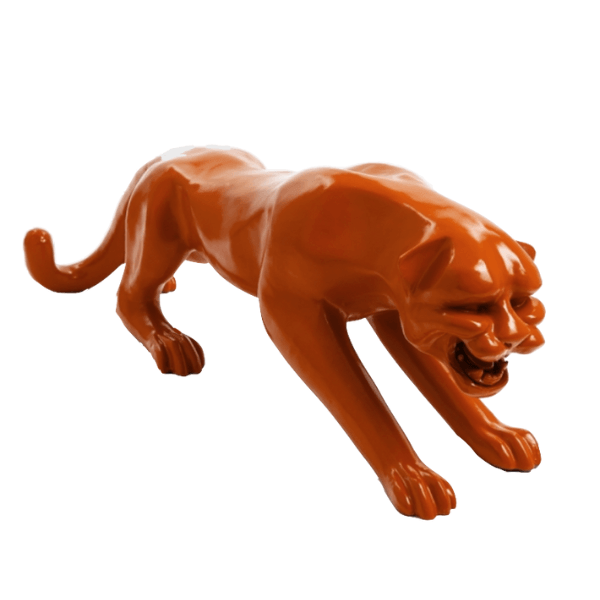 Resine Sculpture Panthère 110CM Orange JOVIAN - S&C