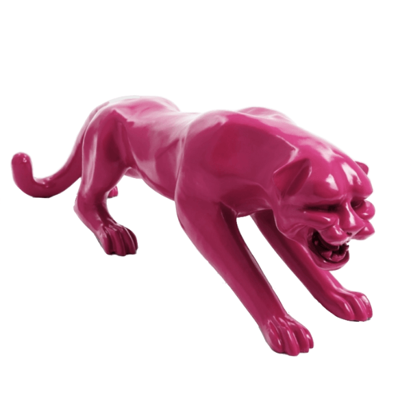 Resine Sculpture Panthère 110CM Rose Fuschia OREO - S&C