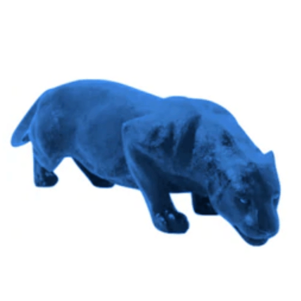 Resine Sculpture Panthère 140CM Bleu Nuit LUMIS - S&C