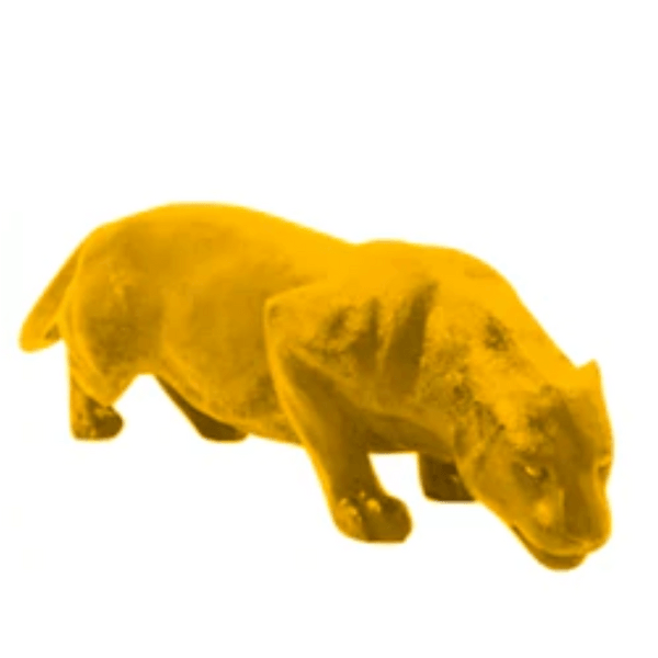 Resine Sculpture Panthère 140CM Jaune MARTIN - S&C