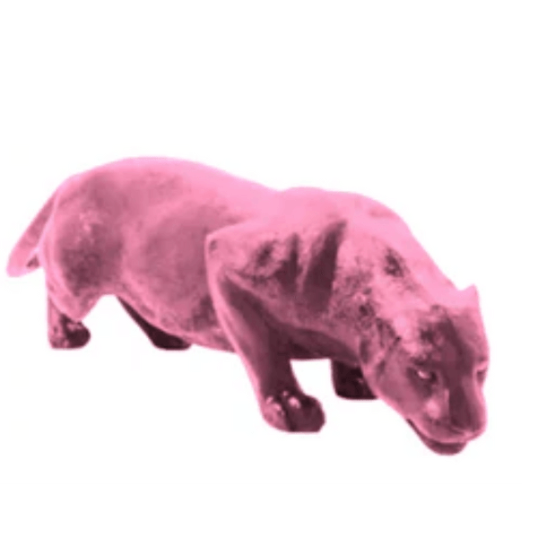Resine Sculpture Panthère 140CM Rose Clair JALMIR - S&C