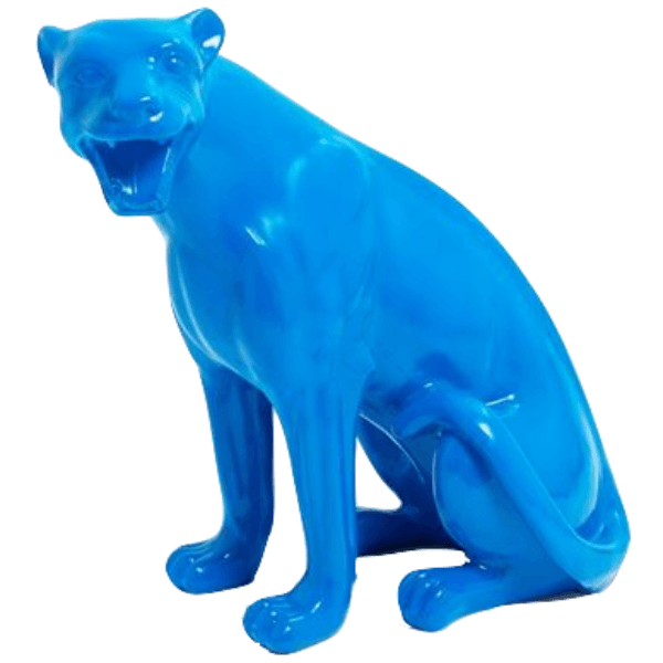Resine Sculpture Panthere 75cm Bleu YLAR - S&C
