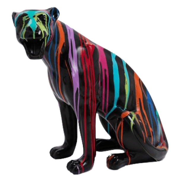 Resine Sculpture Panthere 75CM Multicolore RENZO - S&C