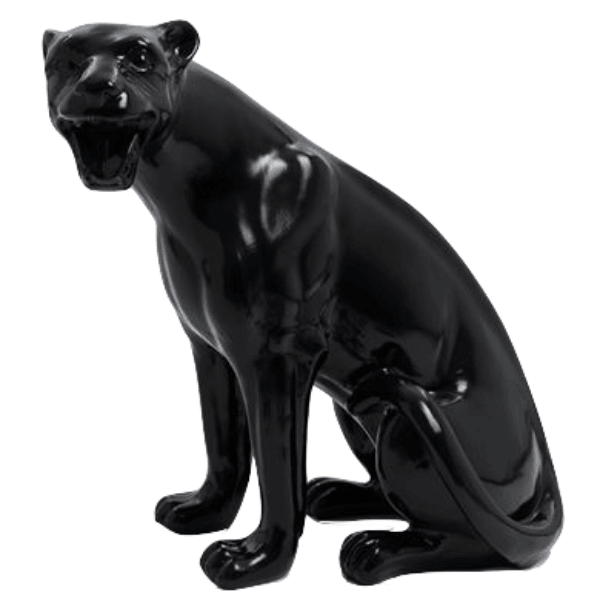 Resine Sculpture Panthère 75CM Noir KALIM - S&C