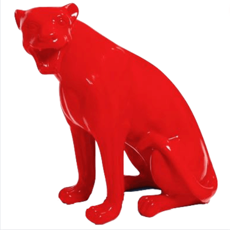 Statue Panthere Animaux Resine - 75cm - Rouge - ANIMAUX-RESINE