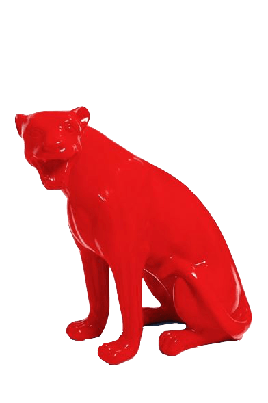 Resine Sculpture Panthere 75CM Rouge LUZAN - S&C