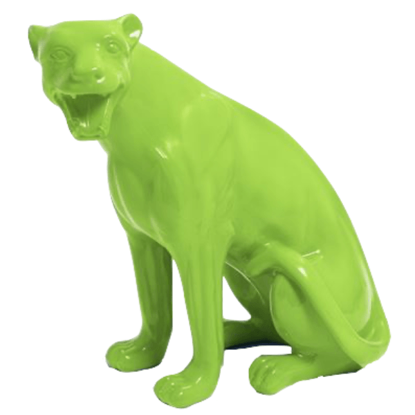 Resine Sculpture Panthère 75CM Vert Pomme LORIAN - S&C