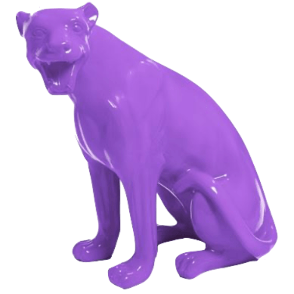 Resine Sculpture Panthère 75cm Violet ELIOR - S&C