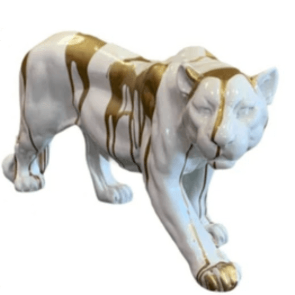 Resine Sculpture Panthère 80CM Coulure Dorée VITRAN - S&C