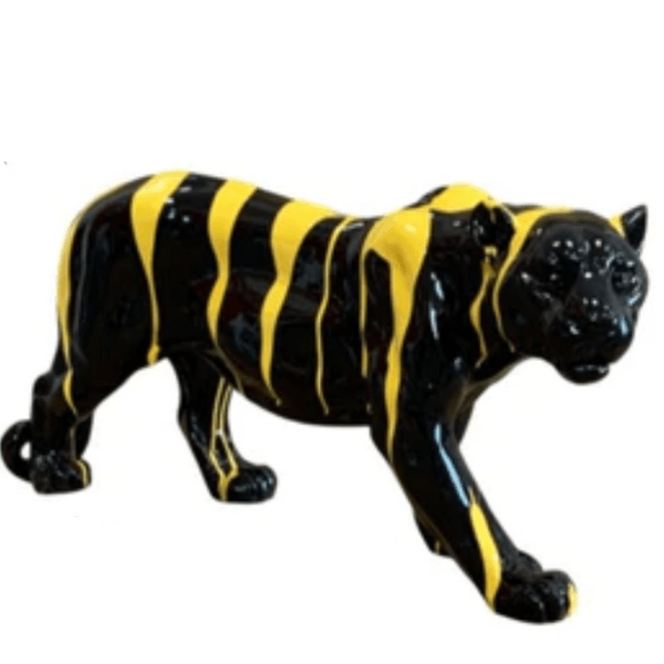 Resine Sculpture Panthere 80CM Coulure Jaune HENRIX - S&C