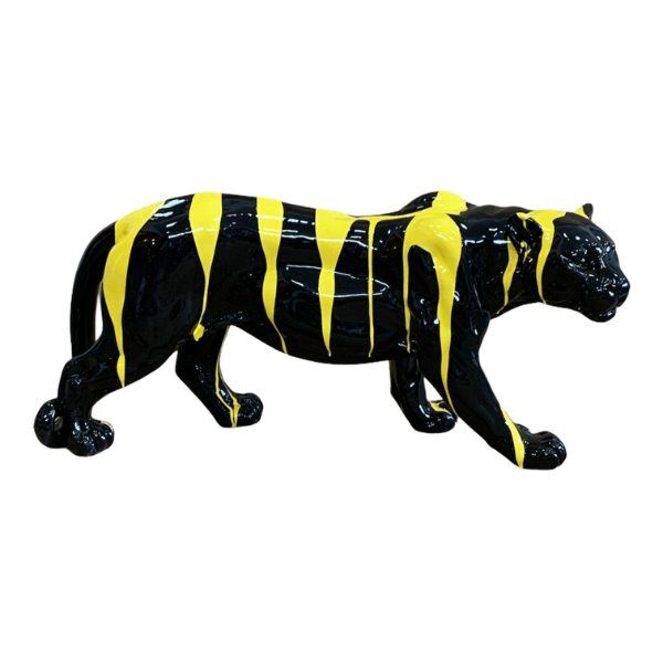 Resine Sculpture Panthere 80CM Coulure Jaune HENRIX - S&C