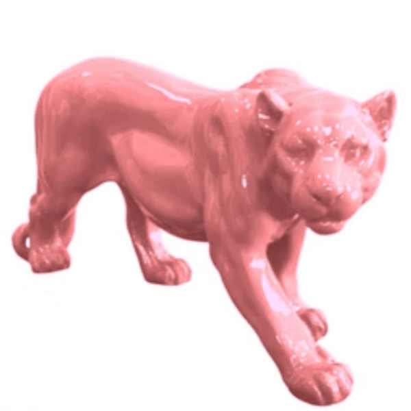 Resine Sculpture Panthere 80CM Rose Clair ALOV - S&C