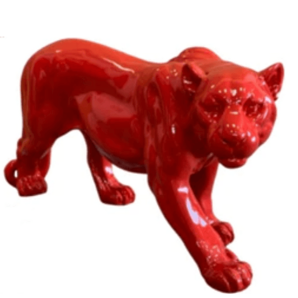 Resine Sculpture Panthere 80cm Rouge ALORE - S&C