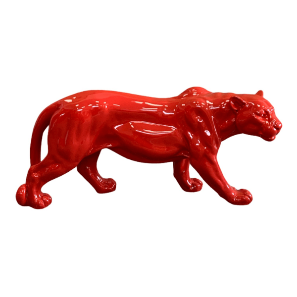 Resine Sculpture Panthere 80cm Rouge ALORE - S&C