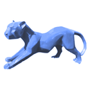 Statue Panthere Origami Animaux Resine - 50cm - Bleu Ciel - ANIMAUX-RESINE.FR