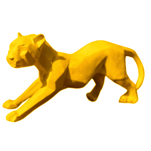 Resine Sculpture Panthere 50CM Jaune MIREN - S&C
