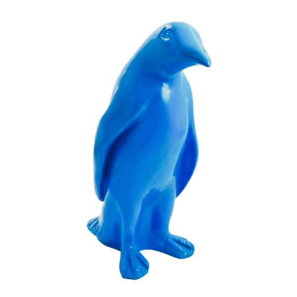 Resine Sculpture Pingouin 120 CM Bleu Ciel ZELAN - S&C