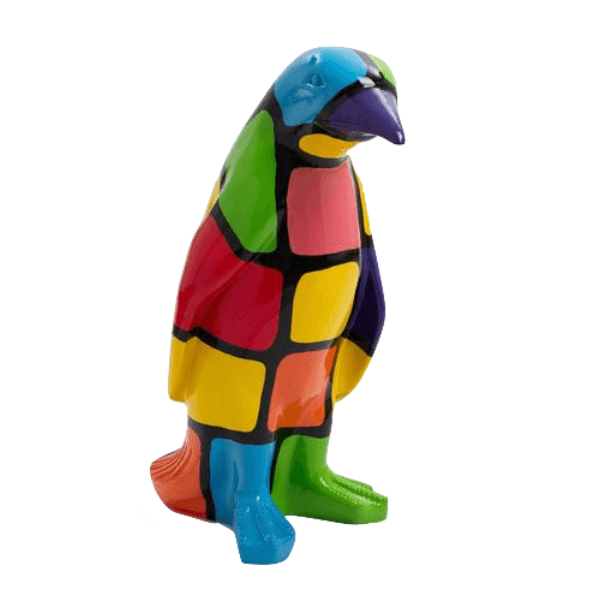 Resine Sculpture Pingouin 120cm Multicolore KALIN - S&C