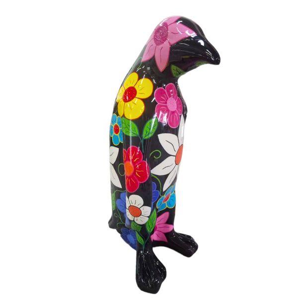 Statue Pingouin Animaux Resine - 120cm - Fleurs - ANIMAUX-RESINE