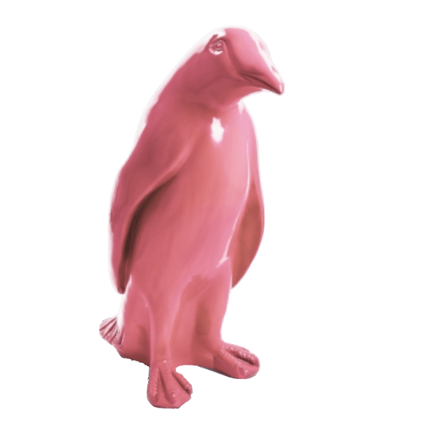 Resine Sculpture Pingouin 120CM Rose Clair NOLAN - S&C