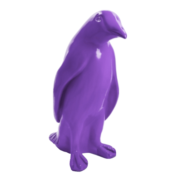 Resine Sculpture Pingouin 120cm Violet RILAN - S&C
