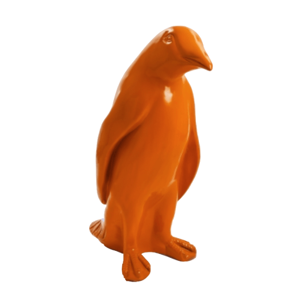Resine Sculpture Pingouin 70CM Orange ZELIA - S&C