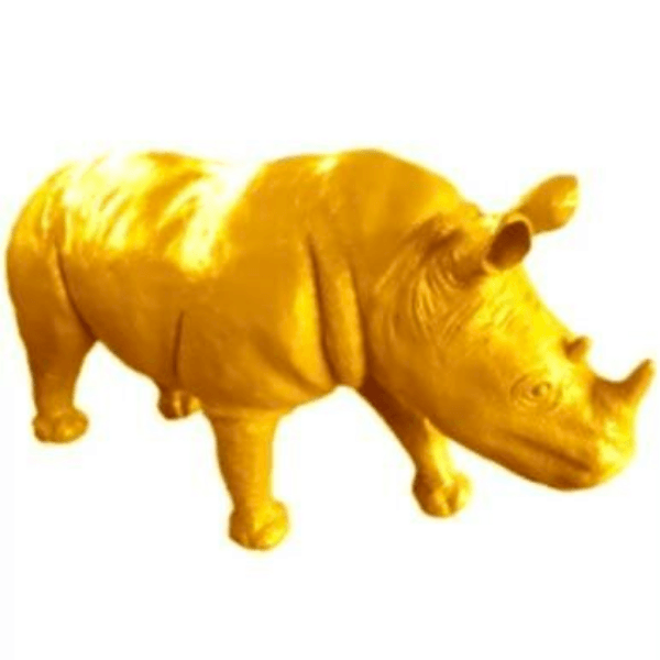 Resine Sculpture Rhinoceros 140CM Jaune VELIN - S&C
