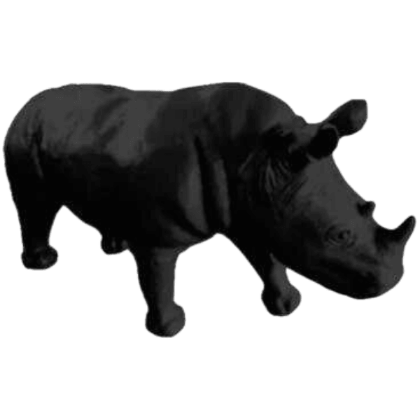 Resine Sculpture Rhinocéros 140CM Noir AELIEN - S&C