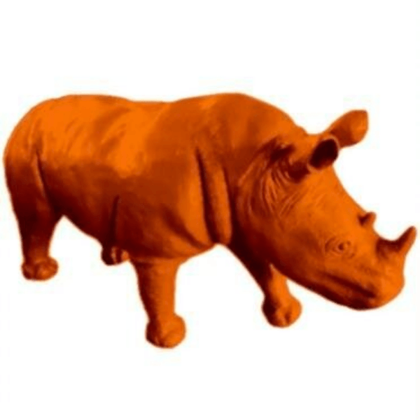 Resine Sculpture Rhinoceros 140CM Orange VELDAN - S&C