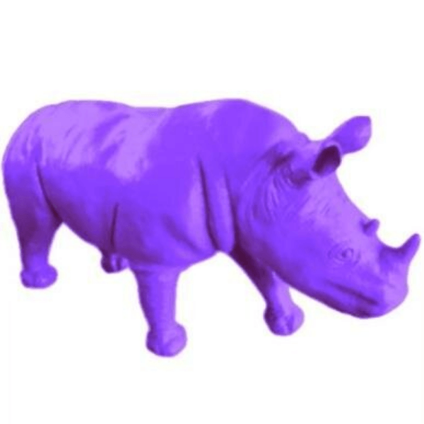 Resine Sculpture Rhinoceros 140CM Violet SORIANE - S&C