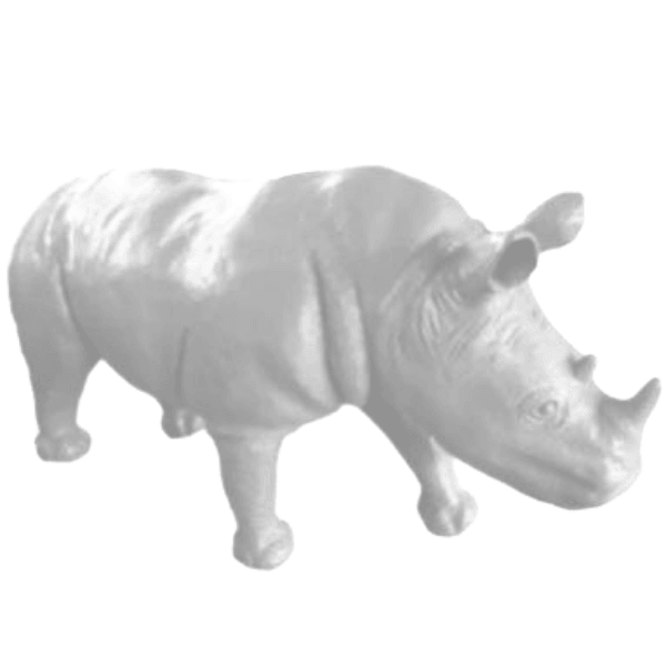Resine Sculpture Rhinoceros 180CM Blanc MATIS - S&C