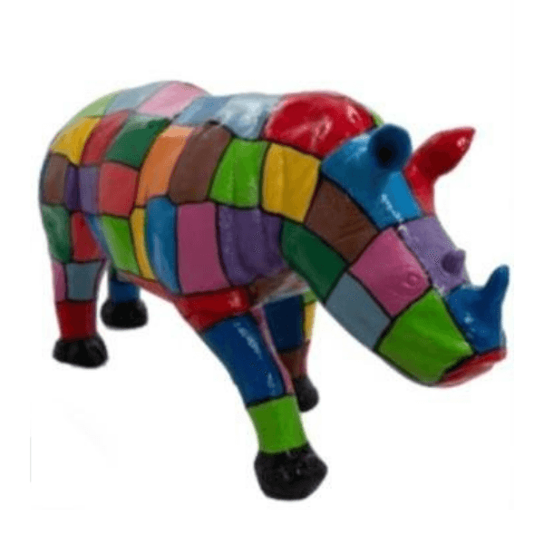 Resine Sculpture Rhinocéros 180CM Multicolore JENDRICK - S&C