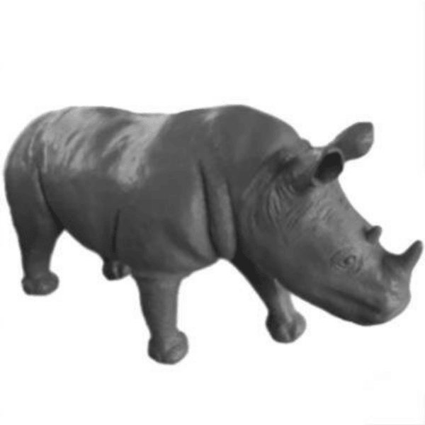 Resine Sculpture Rhinoceros 180CM Gris ALVAN - S&C