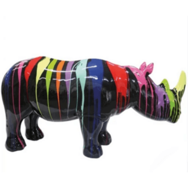 Resine Sculpture Rhinoceros 180CM Multicolore RONALD - S&C