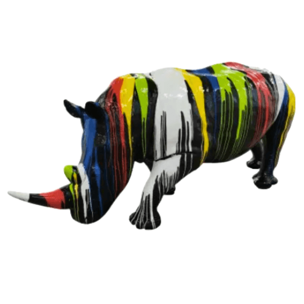 Resine Sculpture Rhinoceros 380CM Multicolore AELIANE - S&C