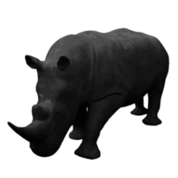 Resine Sculpture Rhinocéros 380CM Noir LORIS - S&C