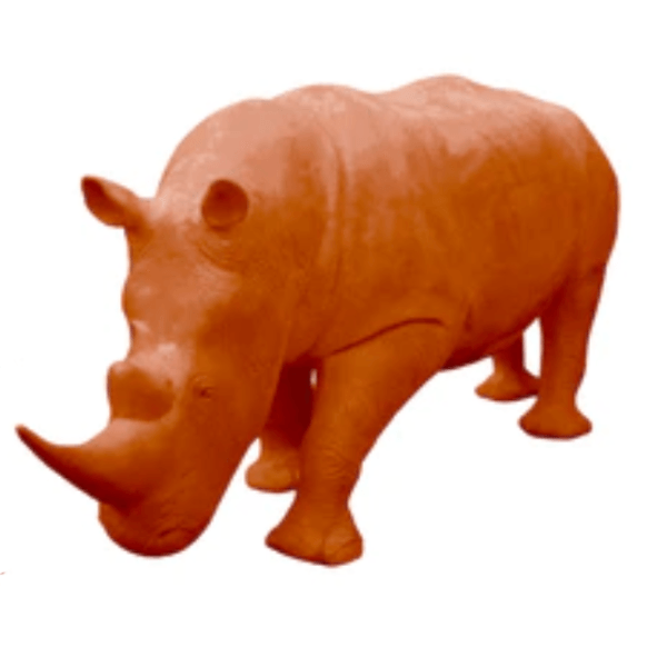 Resine Sculpture Rhinocéros 380 Centimètres Orange LUMEN - S&C