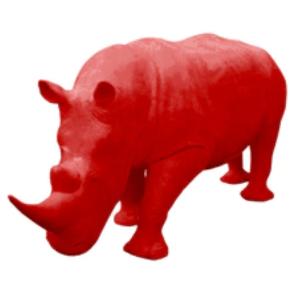 Resine Sculpture Rhinocéros 380CM Rouge JALEN - S&C