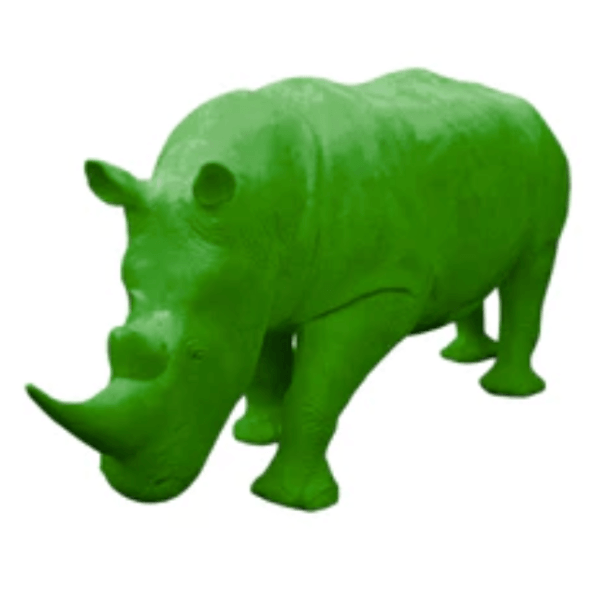 Resine Sculpture Rhinocéros 380CM Vert Pomme ELOM - S&C