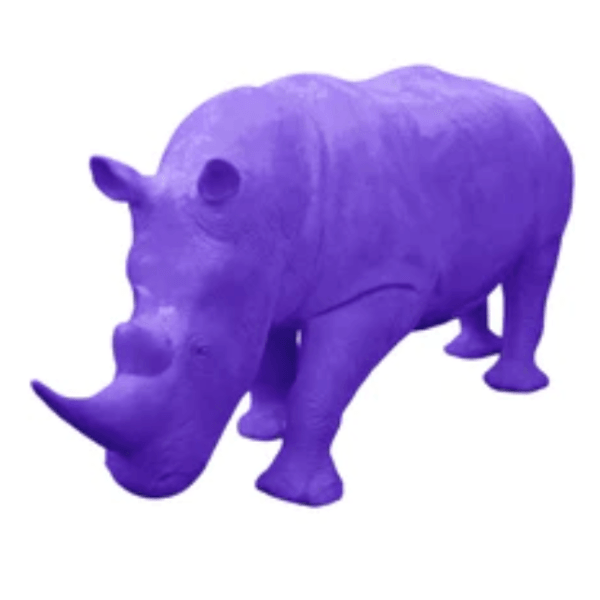 Resine Sculpture Rhinoceros 380cm Violet MIREL - S&C