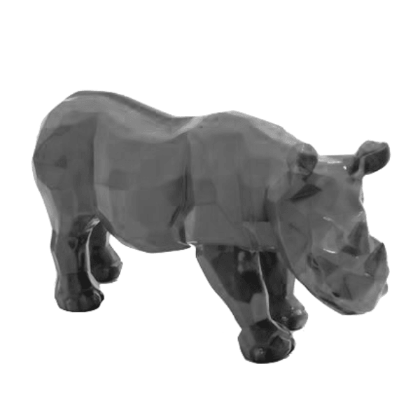 Resine Sculpture Rhinoceros 100CM Gris LUCERNE - S&C