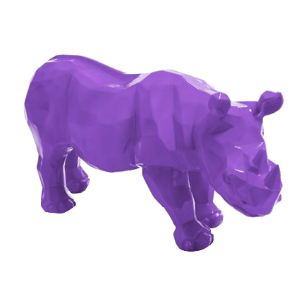 Resine Sculpture Rhinoceros 100CM Violet RINALDO - S&C