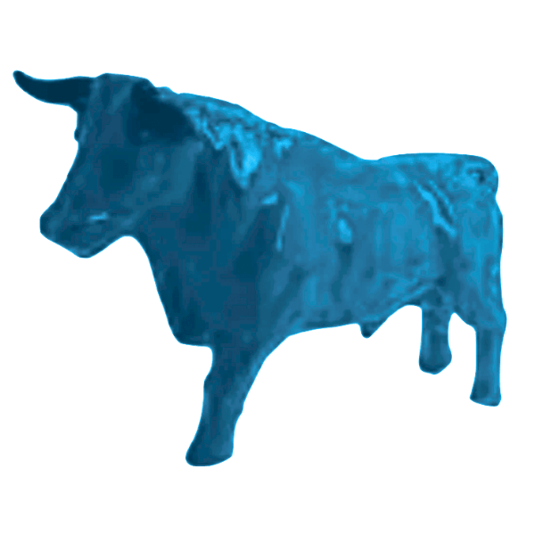 Resine Sculpture Taureau 100CM Bleu Ciel LORIN - S&C