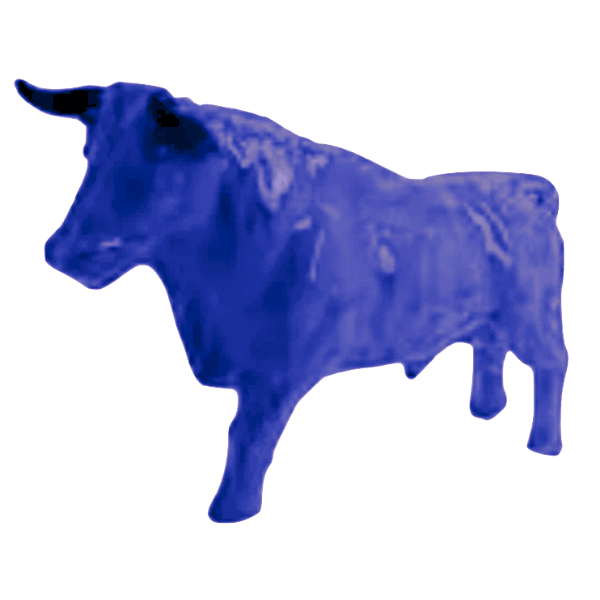 Resine Sculpture Taureau 100CM Bleu Nuit JALMIR - S&C