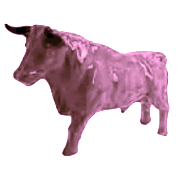 Resine Sculpture Taureau 100CM Rose Clair PELGRA - S&C