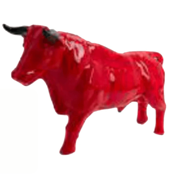 Resine Sculpture Taureau 100 CM Rouge LURIN - S&C