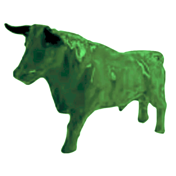 Resine Sculpture Taureau 100CM Vert MARNIN - S&C