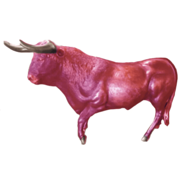 Resine Sculpture Taureau 250CM Rose Fushia LOUVAN - S&C
