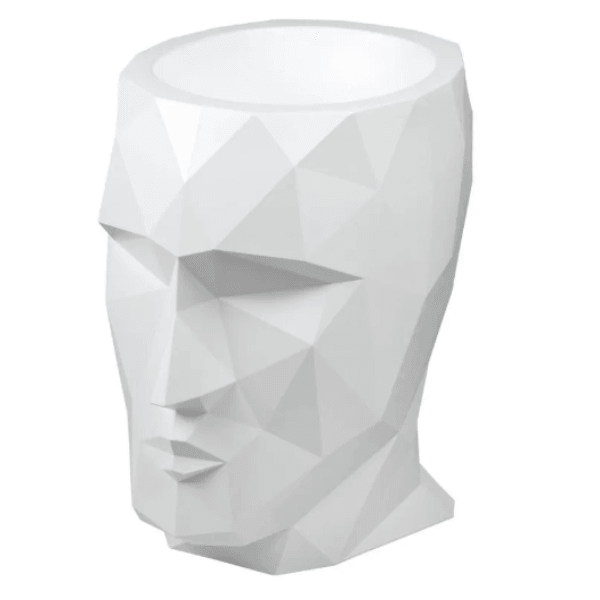 Resine Sculpture Tête de Pot de Fleurs 90CM Blanc SÉVIL - S&C
